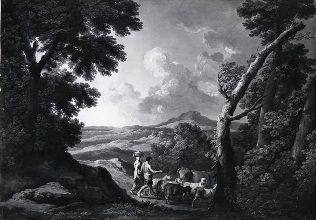 Boccardi, Cosimo — Dughet Gaspard - sec. XVII - Paesaggio con pastori e armenti — insieme